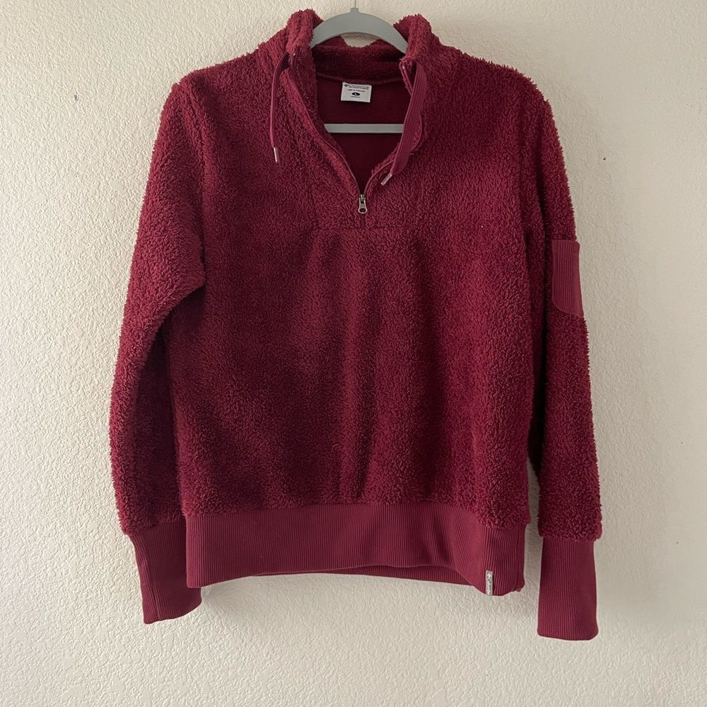 Columbia‎ burgundy womens furry fleece hoodie